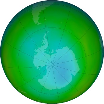 Antarctic ozone map for 1991-07